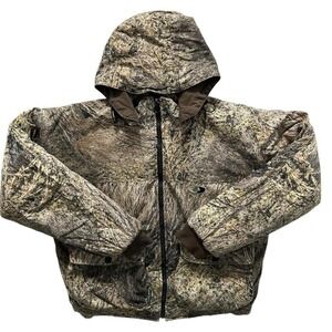 Mossy Oak Camo hooded Hunting jacket with full zip and adjustable‎ hood Large